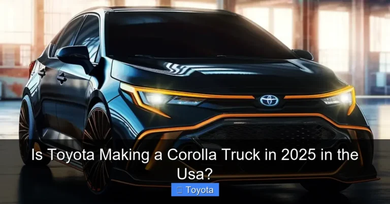 Is Toyota Making a Corolla Truck in 2025 in the Usa?
