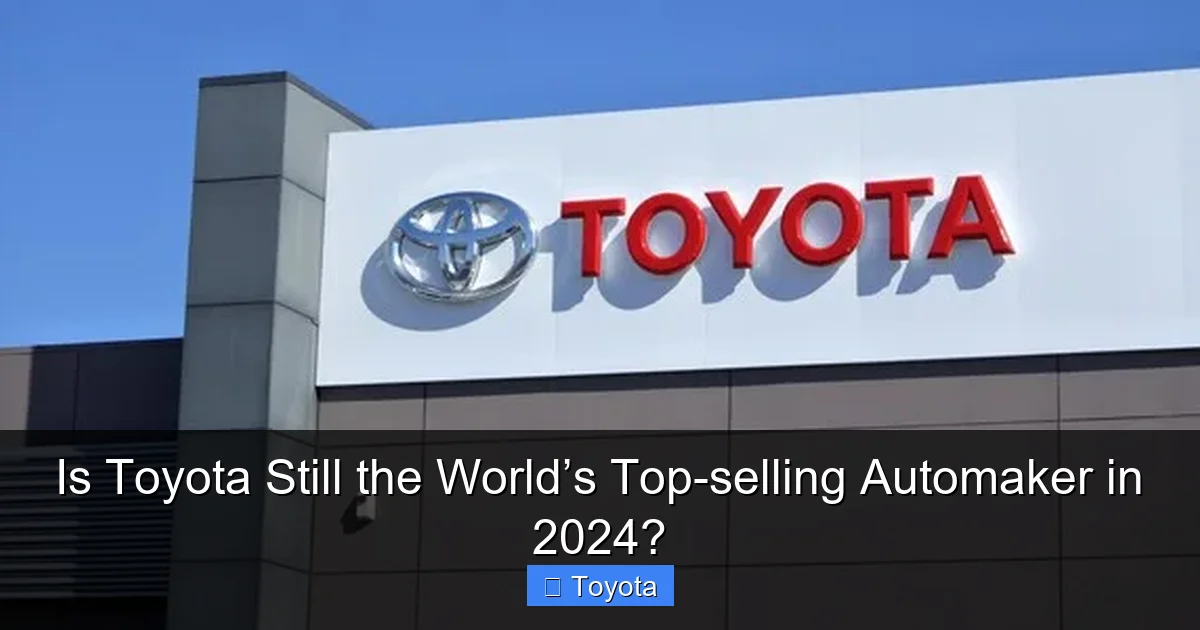 Is Toyota Still the World’s Top-selling Automaker in 2024?