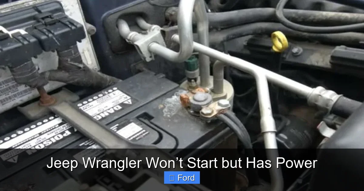 Jeep Wrangler Won’t Start but Has Power