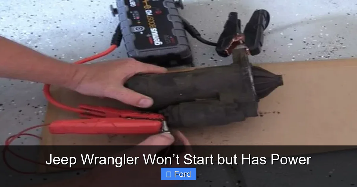 Jeep Wrangler Won’t Start but Has Power