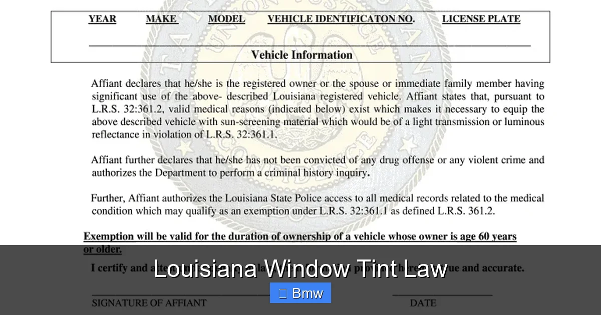 Louisiana Window Tint Law