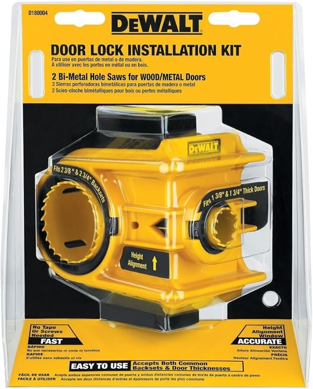 DEWALT C-Clamp Door Lock Installation Kit D180004 for Metal and Wood D