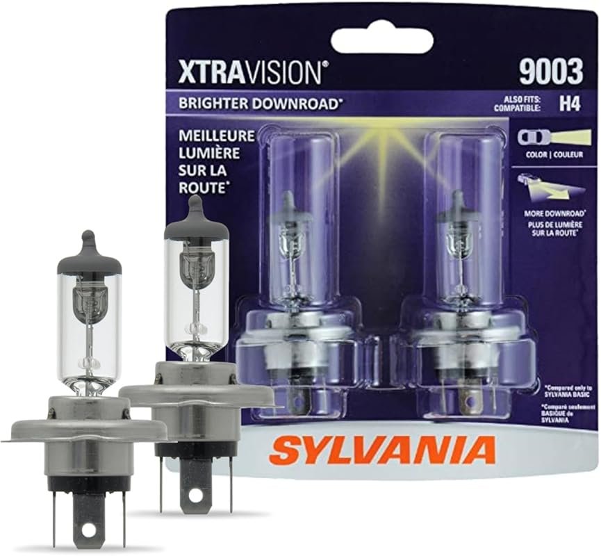 SYLVANIA 9003 XtraVision High Performance Halogen Headlight Bulbs, Low