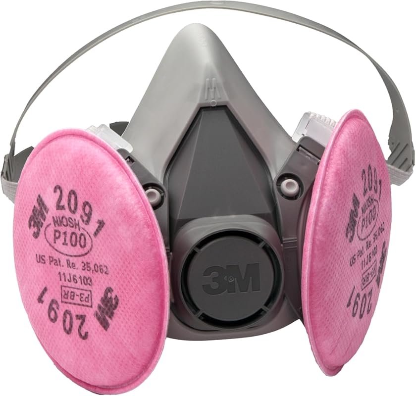 3M 6391 Reusable Half Facepiece Respirator Assembly Kit with 2091 P100