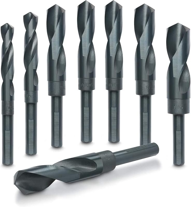 Hiltex 10005 HSS Silver and Deming Industrial Drill Bit Set – 8-Piece,