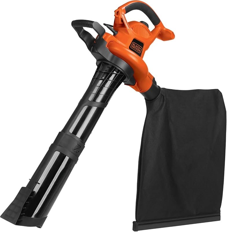 BLACK+DECKER 3-in-1 Electric Corded Leaf Blower Vacuum Mulcher with 12