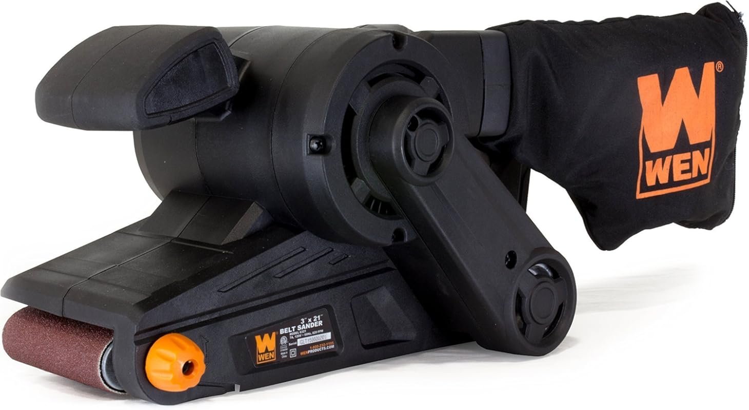 WEN 6321 7-Amp Corded Belt Sander with Dust Bag, 3x21 Inch Size for Wo