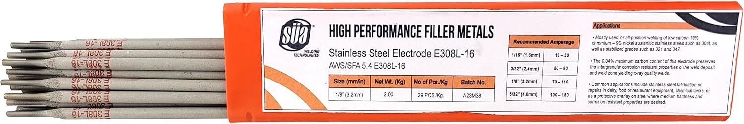 E308L-16 Stainless Steel Welding Electrode 14x1/8 4.4LB for Precision 