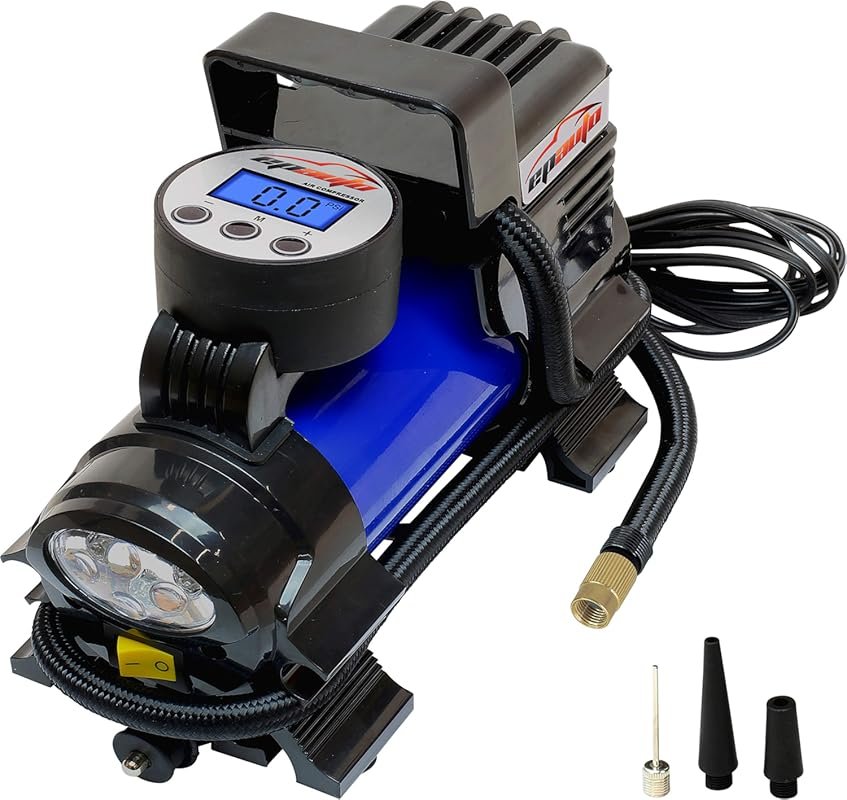 EPAuto 12V DC Portable Air Compressor Pump, Digital Tire Inflator for 