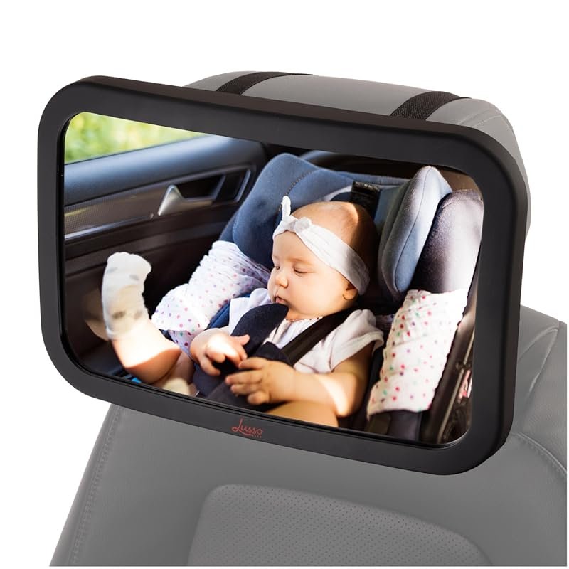 Lusso Gear Baby Car Mirror: Shatter-Resistant Glass, Stable Rear-Facin