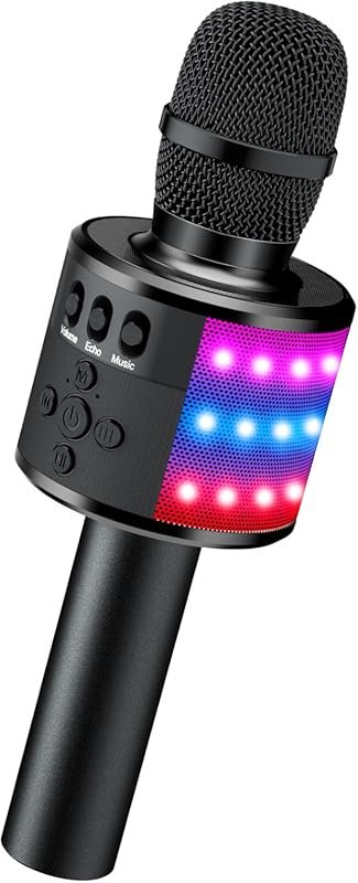 BONAOK Karaoke Microphone for Kids & Adults Q78 with Bluetooth, Disco