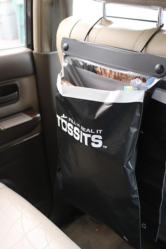 Tossits 21-Count Recycled Car Trash Bags: Leakproof Smell-Proof Hangin