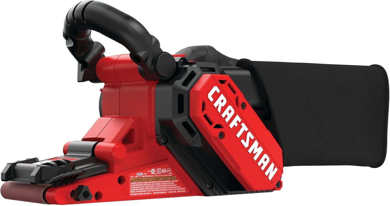 CRAFTSMAN CMEW213 Electric Corded Belt Sander with 7 Amp Motor, 3x21 I