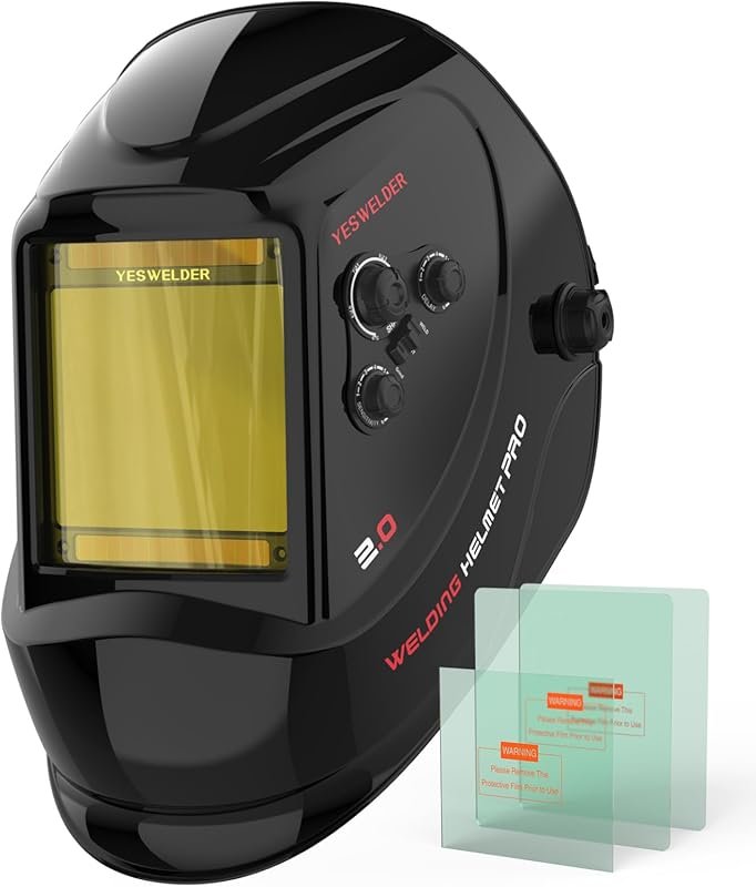 YESWELDER Large View Auto Darkening Welding Helmet True Color Solar, 4