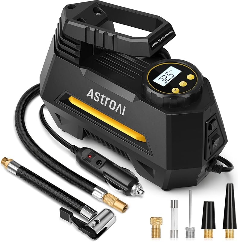 AstroAI Portable Tire Inflator for Car Tires with 12V DC, Digital Gaug
