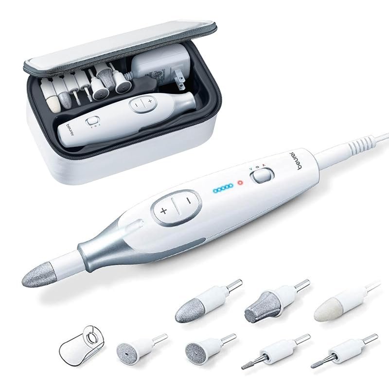 Beurer MP42 Nail Drill: 10 Attachments, Sanding Bands, Efile Acrylic G
