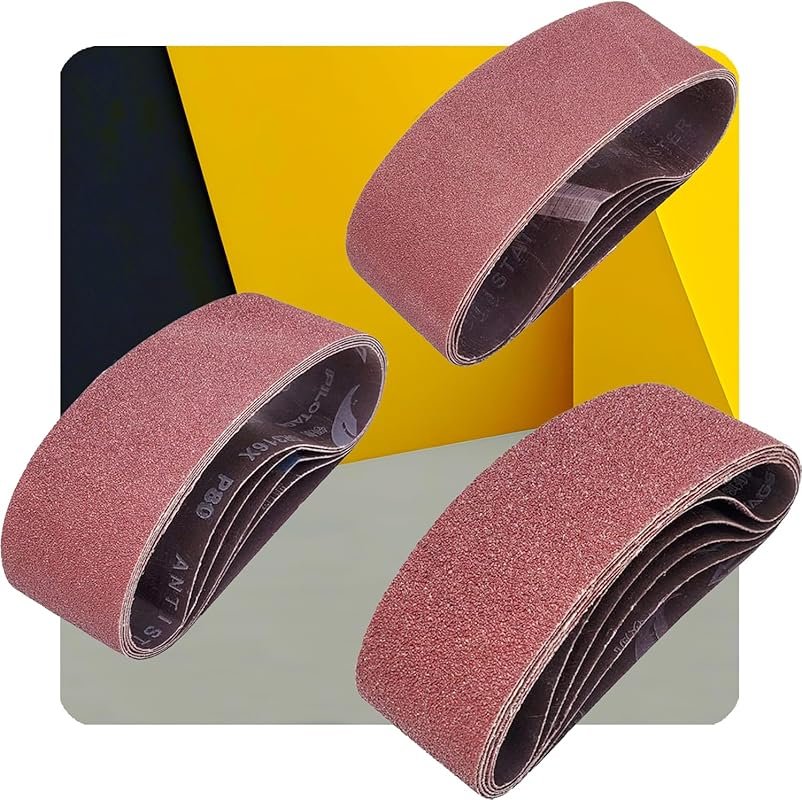 Premium Sanding Belts 3x21 Inch, 15-Pack with 40,80,120 Grits Aluminum