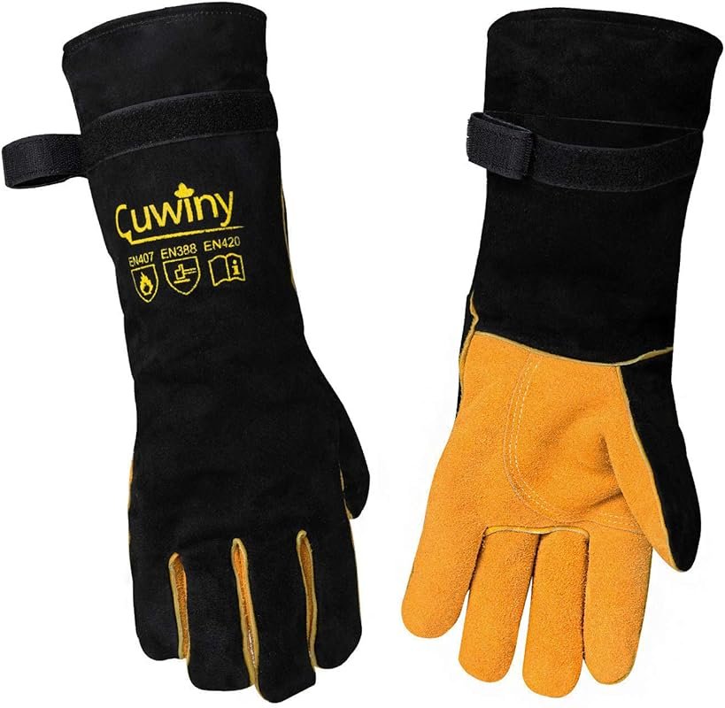 1112°F Heat-Resistant Leather Forge Gloves – 16-Inch Extra Long Sleeve
