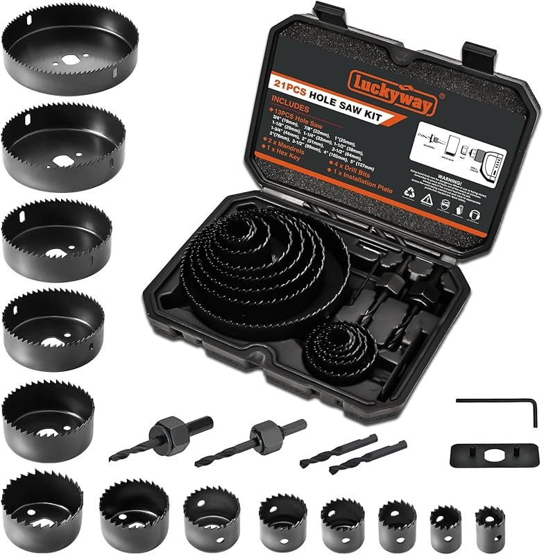 Luckyway 21-Piece Hole Saw Set with 3/4