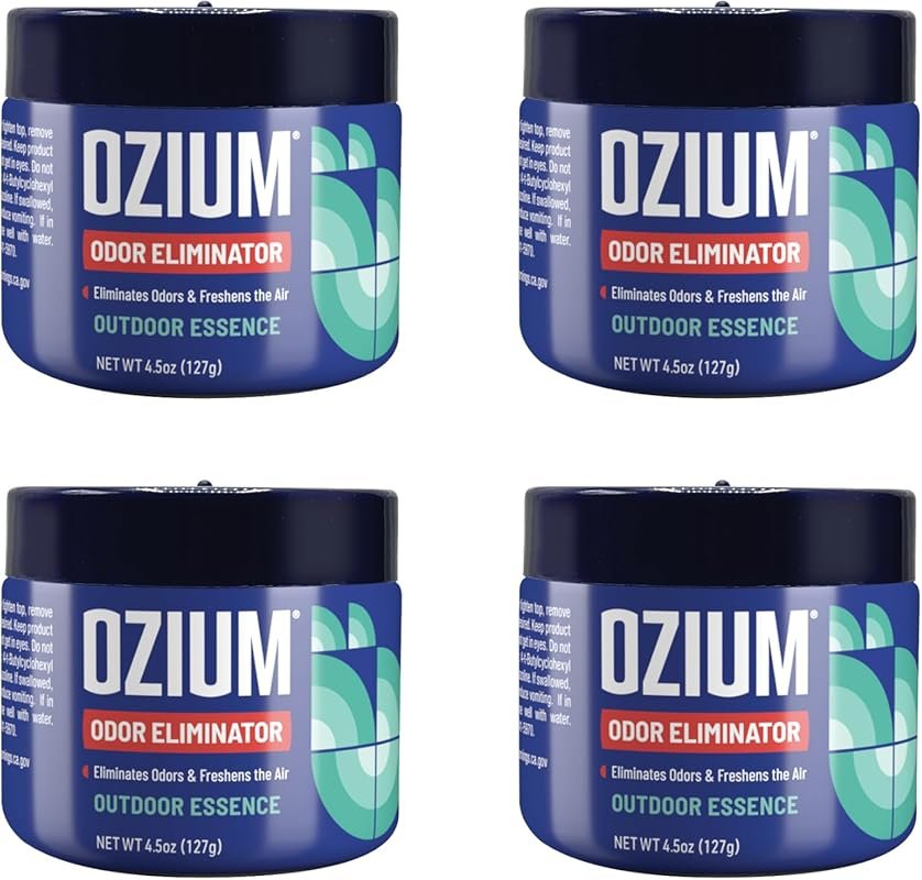 4-Pack Ozium Outdoor Essence Odor Eliminating Gel - 4.5 Oz. Each for H
