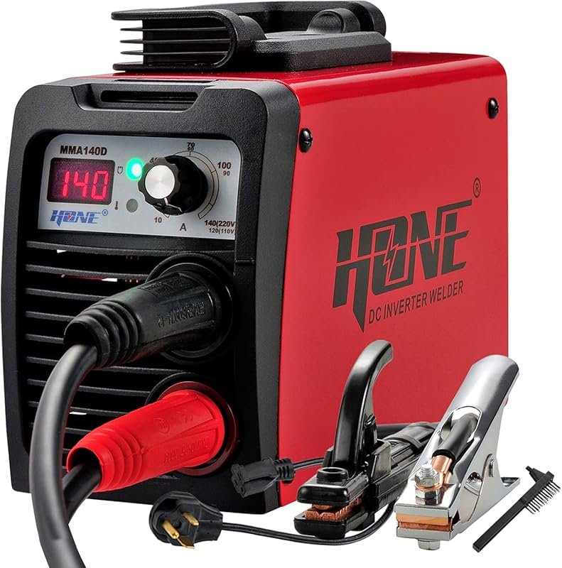 HONE 140Amp 110V/220V Stick Welder with IGBT Inverter, LCD Display, Ho
