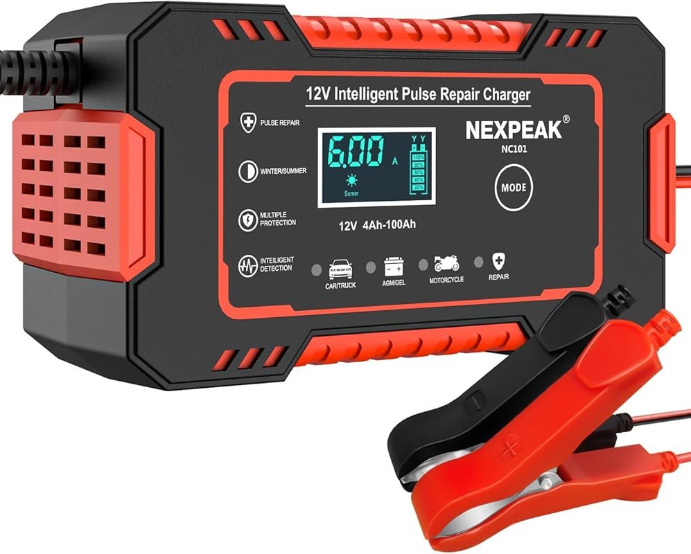NEXPEAK NC101 6A 12V Trickle Charger, Maintainer Desulfator Temperatur