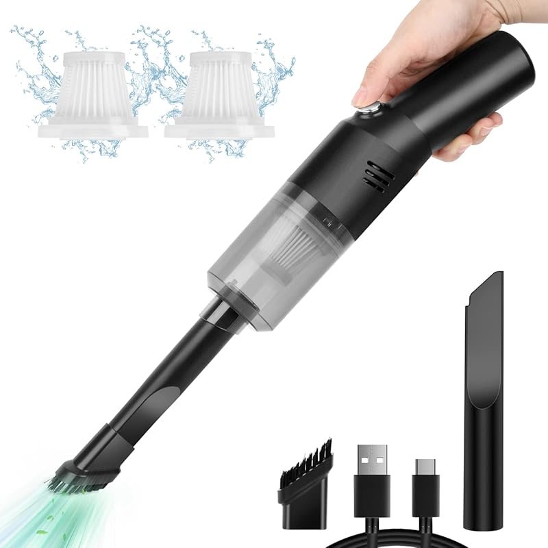 Portable Mini Car Vacuum Cleaner: High Power Cordless, 400g Handheld R