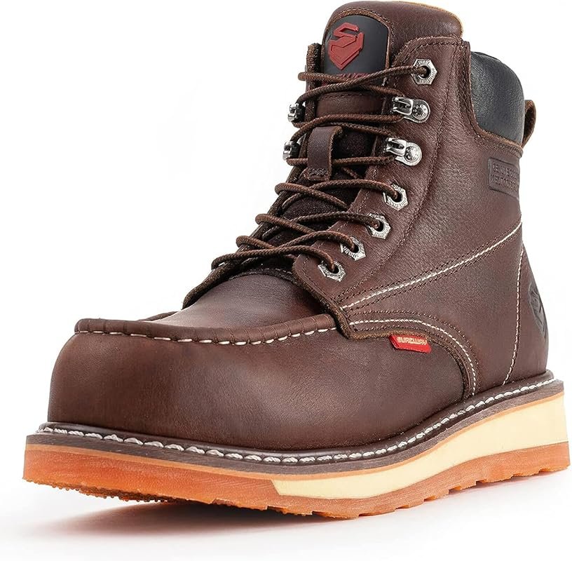 SUREWAY Men's Heavy Duty Work Boots with Soft, Composite, Steel Toe -
