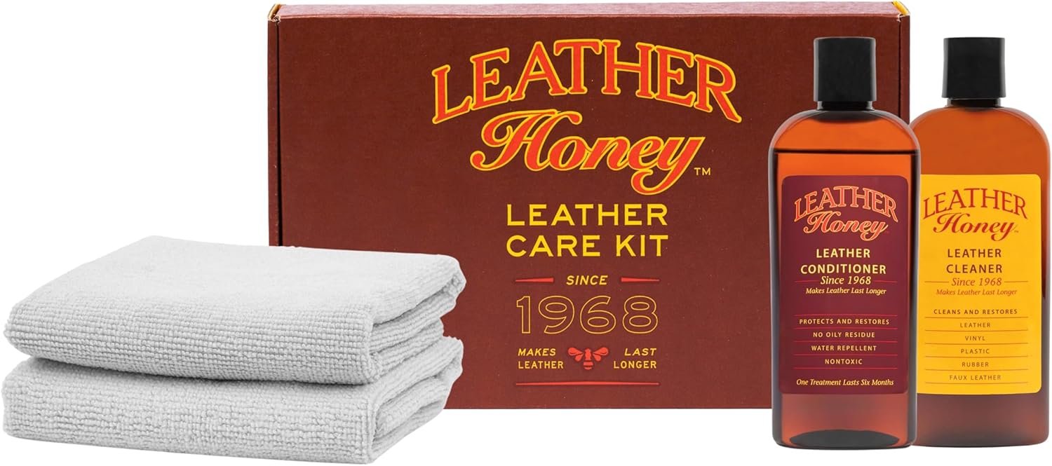 Leather Honey Complete Leather Care Kit: Cleaner, Conditioner, 2 Cloth