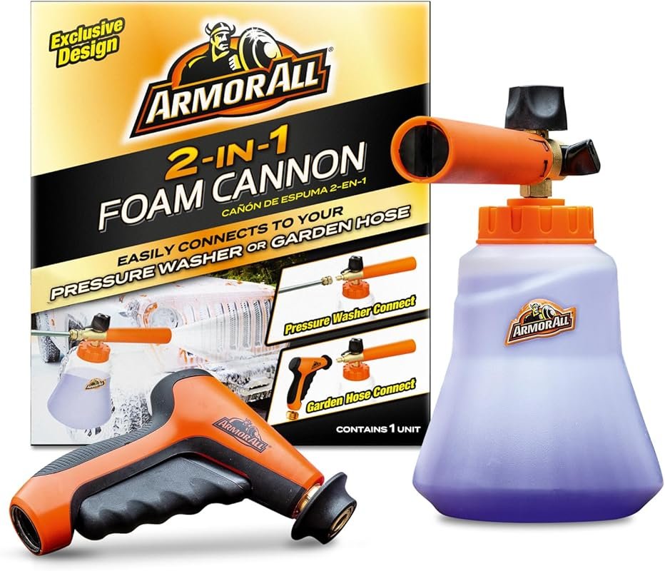 Armor All 2-in-1 Foam Cannon Kit Connects to Power Washers and Garden Hoses