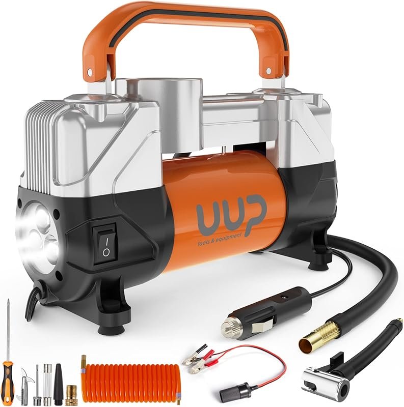 150PSI 12V DC Tire Inflator Air Compressor – Heavy Duty with Double Cy