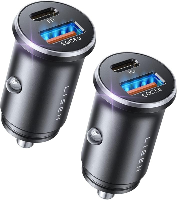 LISEN 69W Mini USB-C Car Charger, Cigarette Lighter, Fast PD/QC Chargi