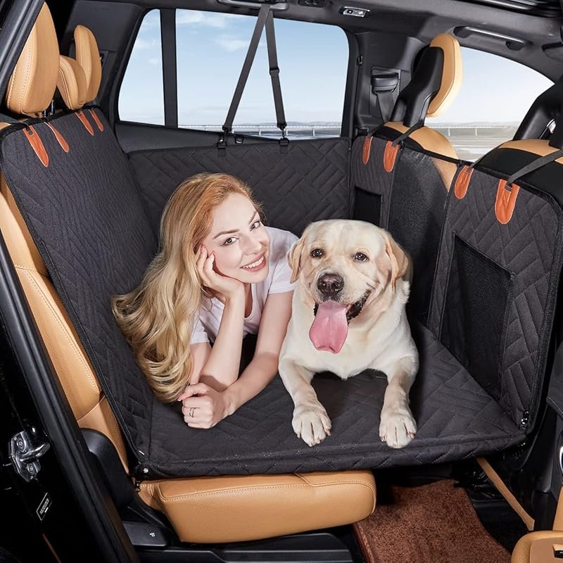YJGF Hard Bottom Dog Car Seat Cover for Back Seat - Black Back Seat Ex