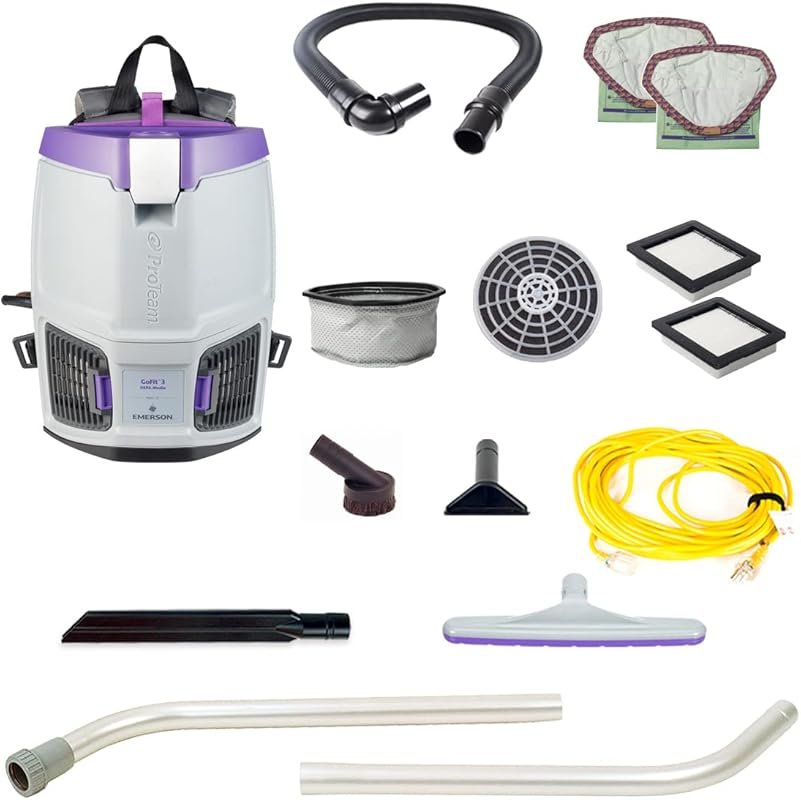 ProTeam GoFit 3 Commercial Backpack Vacuum with Xover Multi-Surface Tw