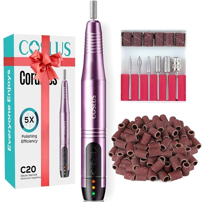 COSLUS C20 Pro Cordless Nail Drill Acrylic Gel Dip Powder Nails - Port