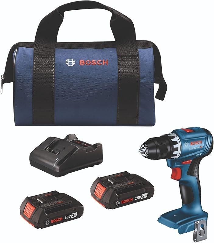 BOSCH GSR18V-400B22 18V Compact Brushless Drill/Driver Kit with 1/2-In