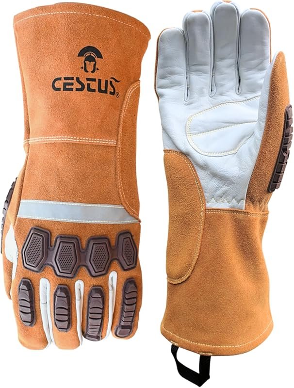 Cestus 7037 Impact Welding Gloves ANSI A5 Cut-Resistant Goatskin Palm 