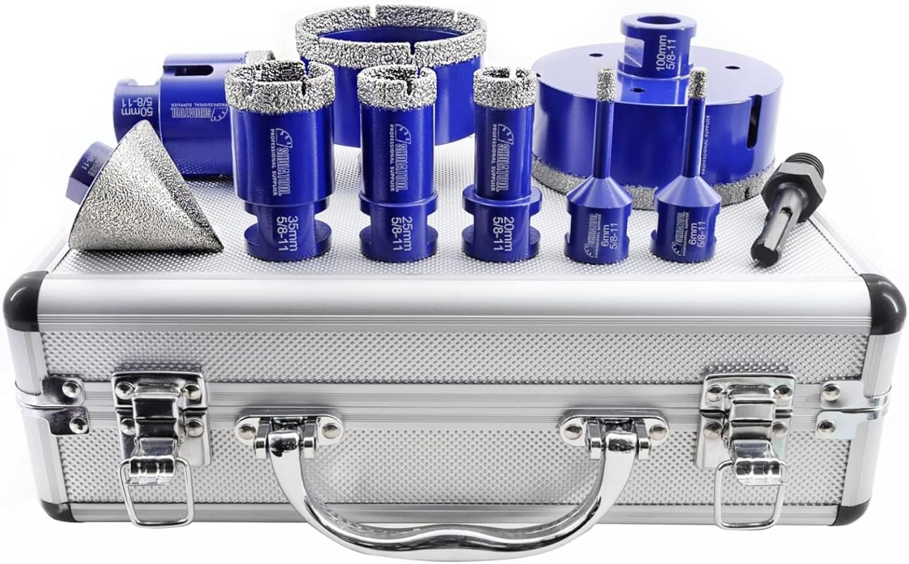 SHDIATOOL 10-Piece Diamond Tile Drill Bits Set for Porcelain, Marble, 