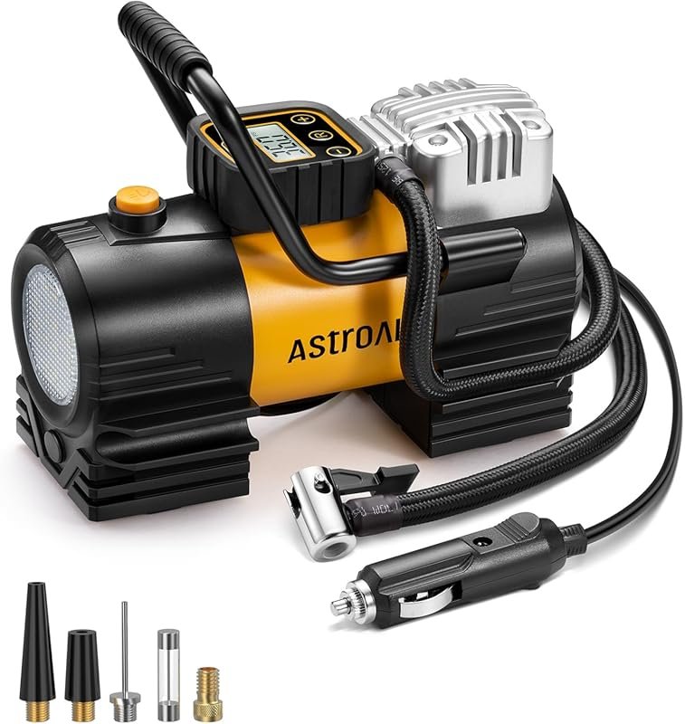AstroAI Tire Inflator for Car Tires – 150 PSI 12V DC with 12 LED Light