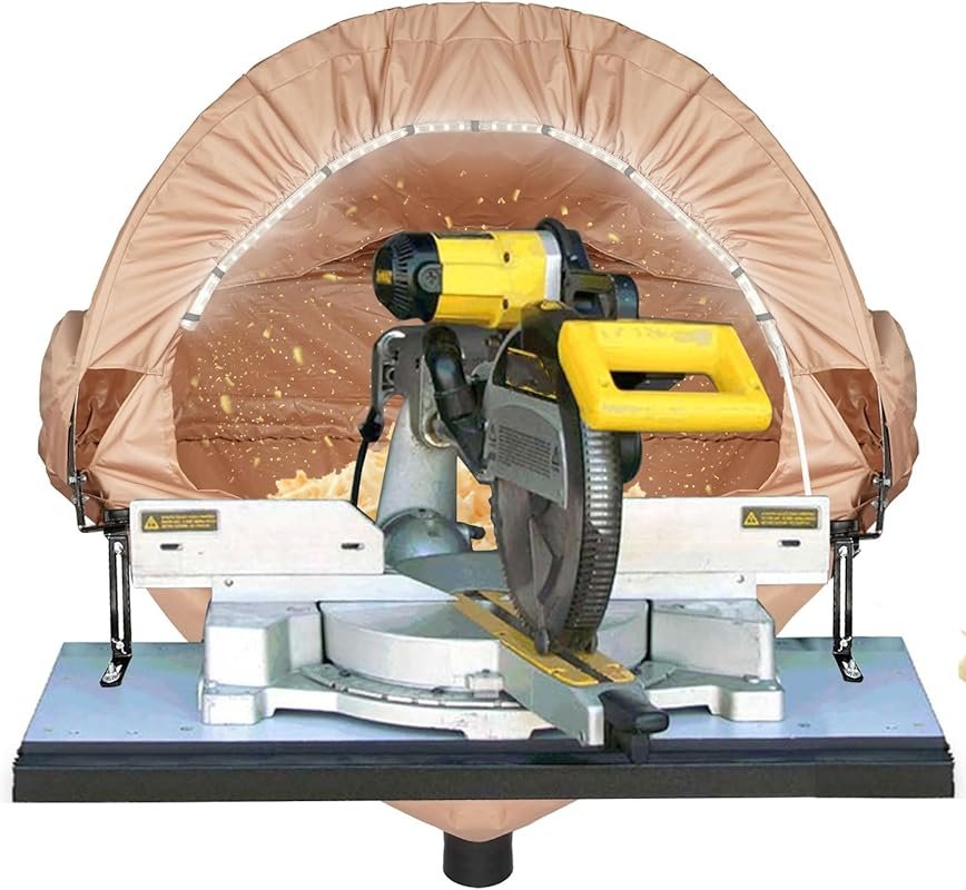 GARVIN Miter Saw Dust Collection Hood with Light for Table and Chop Sa