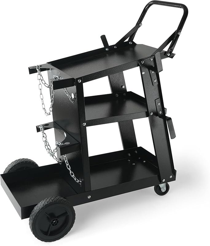 VEVOR 3-Tier Heavy Duty Welding Cart with 400 Lb Capacity, 360° Swivel