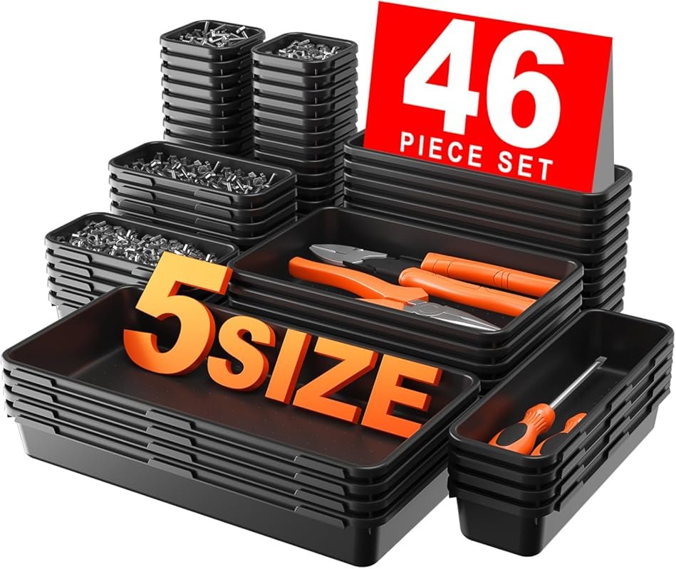 A-LuGei 46-Piece Tool Box Organizer Tray Divider: 5 Sizes for Small Pa