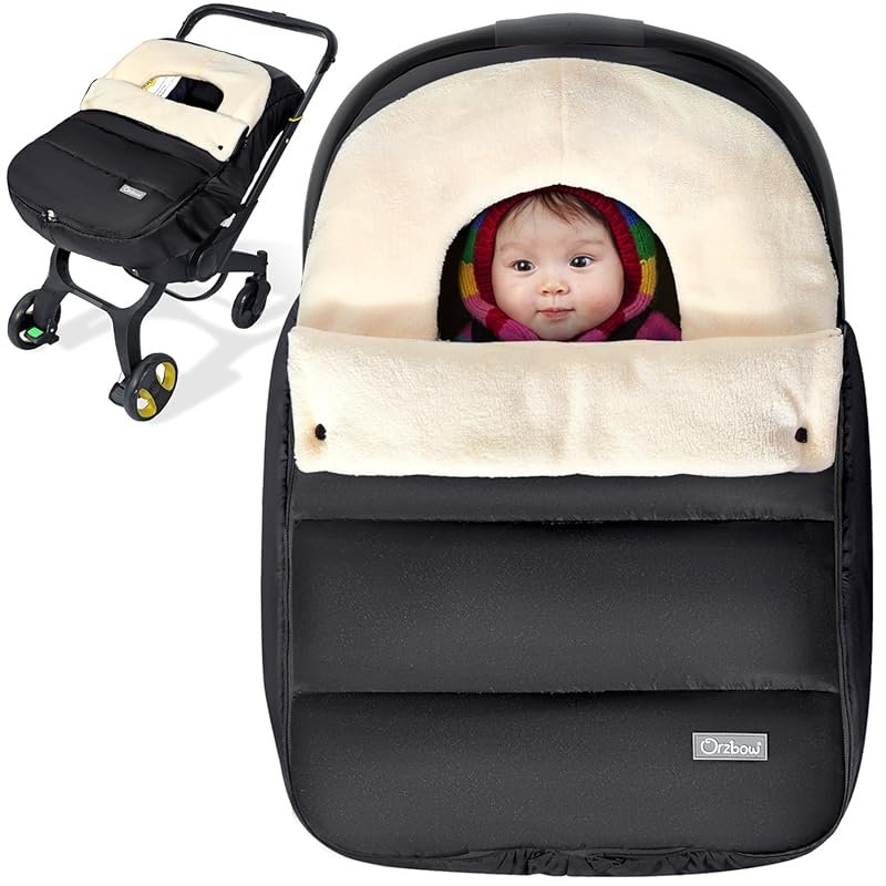 Orzbow Winter Baby Car Seat Cover - Waterproof Zipper, Adjustable Coll