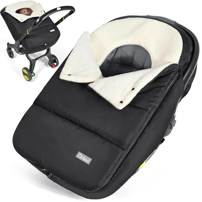 Orzbow Winter Car Seat Cover - Waterproof Canopy with Adjustable Colla