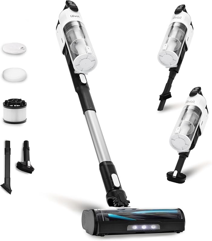 LEVOIT Cordless Stick Vacuum: Tangle-Resistant, 50 Min, Powerful Sucti
