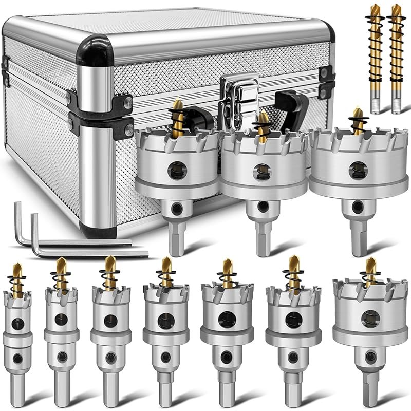 TCT 14-Piece Carbide Hole Saw Kit for Hard Metal Heavy Duty Tungsten C