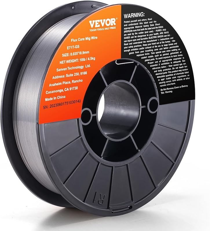 VEVOR 10lb 0.035-inch E71T-GS Gasless Flux Core MIG Wire: Low Splatter