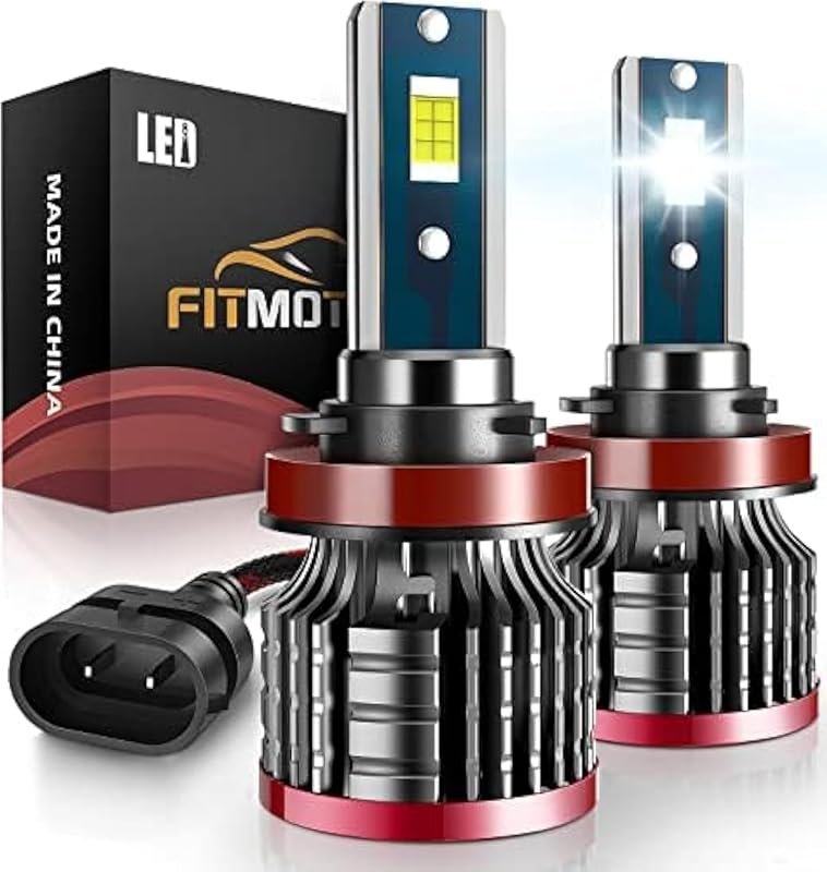 H11 H8 H9 Halogen Fog Light Bulbs, 80W 16000 Lumens 6500K, IP68 Waterp