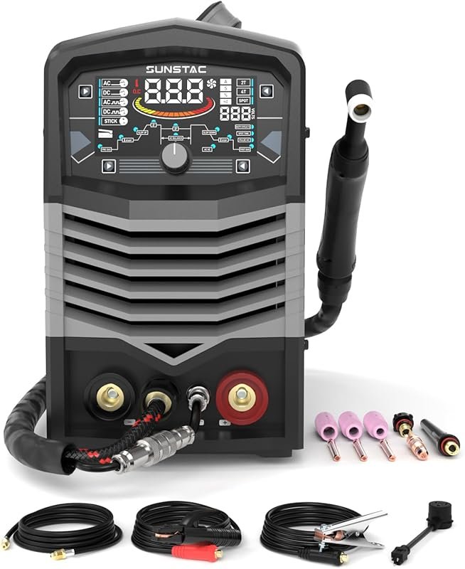 250A AC/DC Aluminum TIG Welder with Pulse, Dual Voltage 110V/220V, Mul