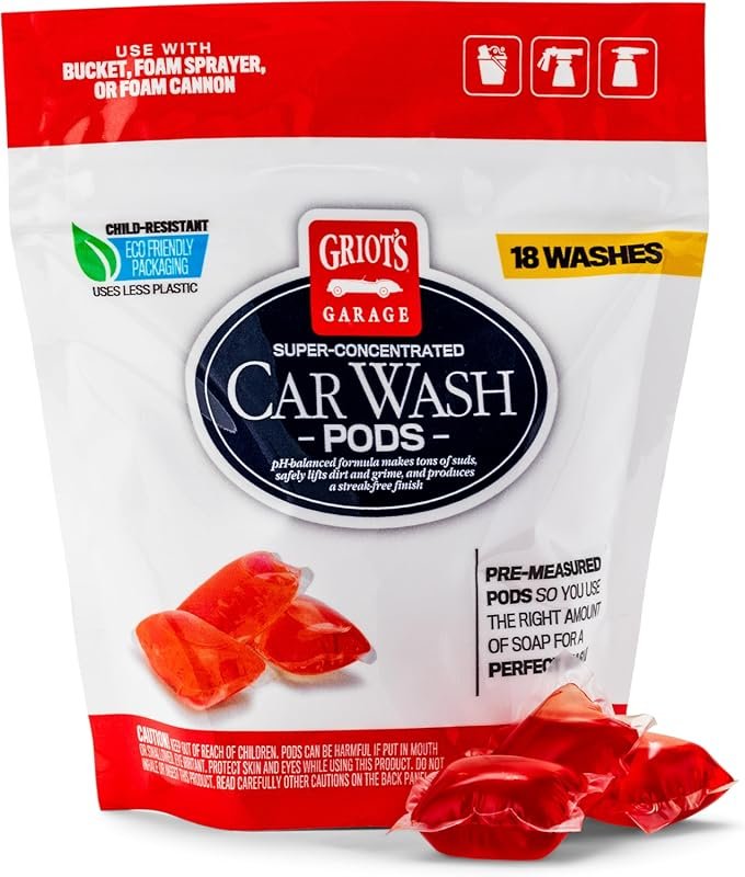 Griot's Garage Super-Concentrated Car Soap Pods - 18 Count Pods for Wa